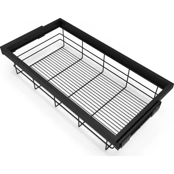 Odpadkový koš Emuca Výsuvný drátěný koš s tlumením NEXUS 860 - 894 mm / Černý matný