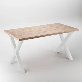 Jídelní stůl Emuca Nohy stolu X-CROSS / Bílý matný 695 mm