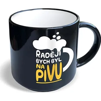 Stolování Nekupto Vtipný hrnek Raději bych byl na pivu