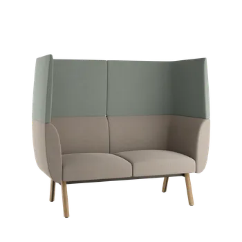 Dvojmístné keslo Nido NI-K2-H-D (vysoký opěrák, nohy přírodní dub)