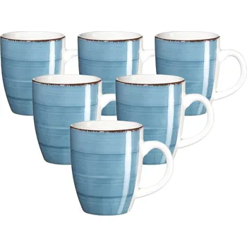 Mäser Sada keramických hrnků Bel Tempo 380 ml, 6 ks, modrá