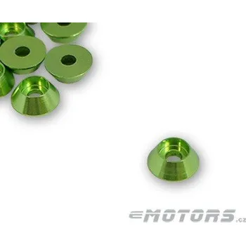 Spojovací materiál motoru Podložka tvarová M4 - elox (1ks) Green