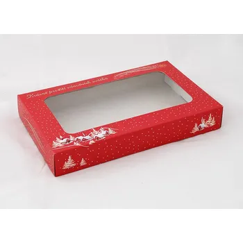 Krabice vánoční 251504 červená Zimní chaloupky