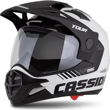 Motodoplněk Přilba Tour 2.0 Dual, CASSIDA (bílá/černá/černý matný kšilt, plexi s přípravou pro Pinlock) 2026 XS (53 až 54 cm)