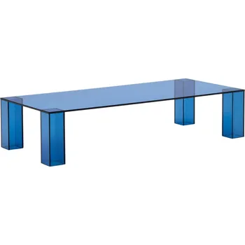 Konferenční stolek Modrý skleněný konferenční stolek Kave Home Adularia 140 x 60 cm