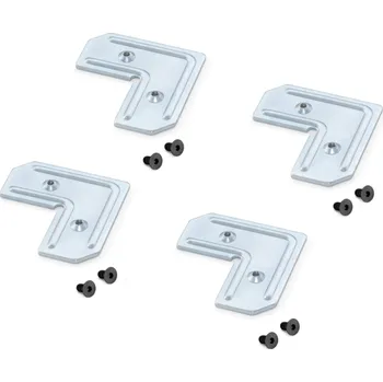 Stavební profil Emuca Sada rohů pro profil PLUS 4 a PLUS 11 / Černé šrouby