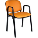 Konferenční židle ISO eko-kůže s područkami Oranžová