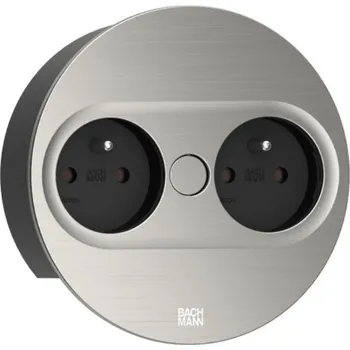 Elektrická zásuvka Bachmann Elektrická zásuvka Twist oválná 2x 230V / nerezová ocel