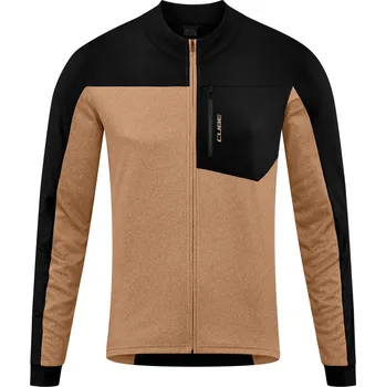 cyklistický dres Cube dres ATX Full Zip Jersey CMPT L/S brown black - M