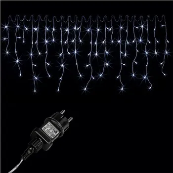 Vánoční dekorace Venkovní závěs 10 m 500 led, studená bílá, 8 programů, časovač