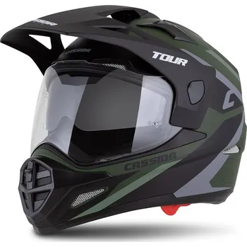 Auto-moto Přilba Tour 2.0 X-tra, CASSIDA (zelená matná/šedá/černá, plexi s přípravou pro Pinlock) 2026 M (57 až 58 cm)