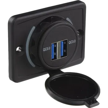 Elektrická zásuvka 2x USB QC3.0 zásuvka 12/24V, montáž na povrch