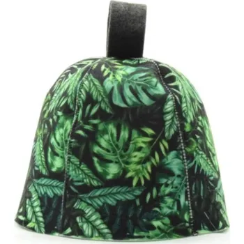 Velforia Saunová čepice zvonek zelené listy, filc Velikost: M (57-58)