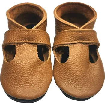 Capáčky EBOOBA Kožené capáčky s koženou podrážkou sandálky s vykrojením hnědé 6-12 měsíců Hnědá 21