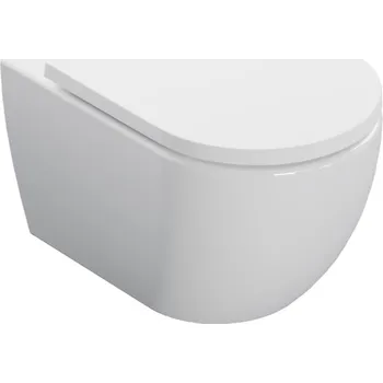 Klozet Excellent Stellar wc mísa se sedátkem s pomalým sklápěním závěsná bez splachovacího kruhu s vírovým splachováním bílá lesk CENL.6603.535.WH
