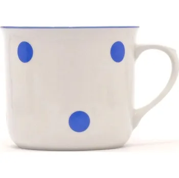 ČESKÝ PORCELÁN Hrnek VAŘÁK 0,6 l, modrý puntík/linka