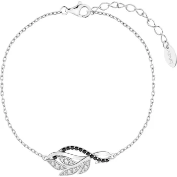 Náramek Stříbrný náramek se zirkony - listy - AP539-2733