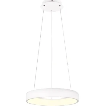 Trio Leuchten 349614531 CARDONA - LED bílé závěsné kulaté svítidlo stmívatelné běžným vypínačem a změnou barvy světla, LED 29W, 2300+3000+4000K, Ø 46cm (Moderní LED svítidlo nad stůl s možností změny barvy světla pomocí integrovaného přepínače)