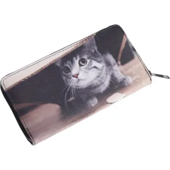Peněženka Dámská dlouhá peněženka s kočkou