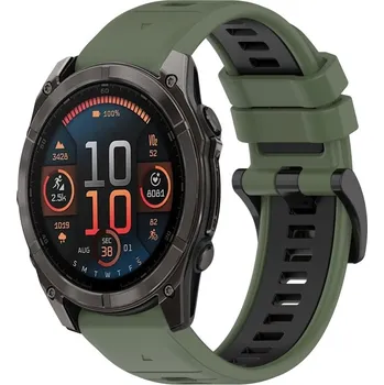 VSECHNONAMOBIL 87885 SPORTY Vyměnitelný silikonový řemínek Garmin Fenix 8 47mm tmavě zelený