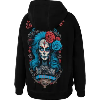 Dámská mikina PitBull West Coast - dámská KP mikina SANTA MUERTE černá S