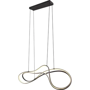 Trio Leuchten 344310132 NALA - Závěsný lustr stmívatelný klasickým vypínačem v černé barvě, LED 57W, 2300+3000+4000K, 6800lm, 113 x 24cm (Moderní závěsný lustr s možností změny barvy světla přepínačem)