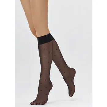 Dámské ponožky IGNITE Dámské podkolenky s puntíky černé + Doprava zdarma