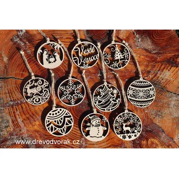 Vánoční ozdoba Vyřezávané bukové ozdoby Varianta: Vločka