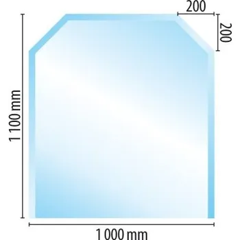 Krbová kamna Sklo pod kamna typ C2, 1100 x 1000 x 6 mm + doprava zdarma!