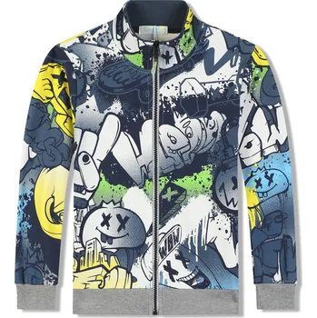 Chlapecká mikina Chlapecká mikina - KUGO EM9322, mix barev / tmavě modrý zip Barva: Mix barev, Velikost: 116