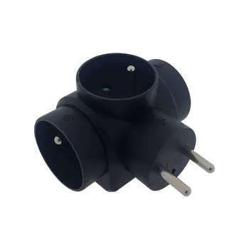 Elektrická zásuvka QTEC Q-372F černá rozbočovací zásuvka RW-3