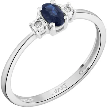 Prsten Prsten z bílého zlata s brilianty a safírem - ryzost 585 - 103.848