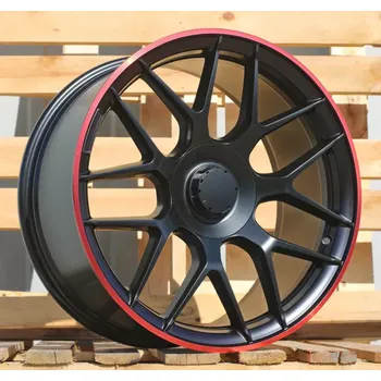 Disk Alu kola Racing Line B1258, 20x8.5 5x112 ET38, černá matná + červený límec (zátěžová) vhodné pro Mercedes S W222 (2014-2020)