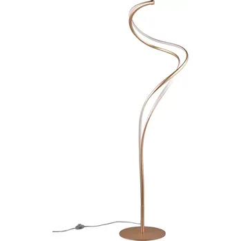 Stojací lampa Trio Leuchten 444310179 NALA - Stojací zlatá lampa stmívatelná nožním vypínačem, LED 46W, 2300+3000+4000K, 5500lm, 160cm (Moderní stojací lampa s možností změny barvy světla nožním vypínačem)