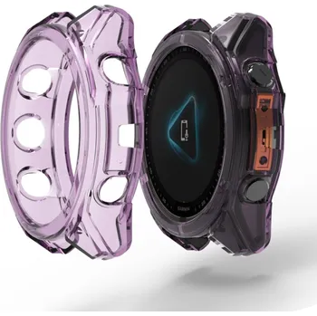 Příslušenství k chytrým hodinkám VSECHNONAMOBIL 87845 TPU HALF COVER Kryt pro Garmin Fenix 8 43mm fialový