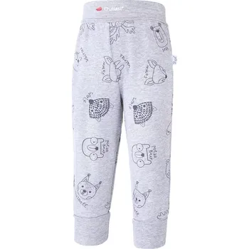 LITTLE ANGEL tepláky smyk TISK Outlast® šedý melír zvířátka vel. 86 cm