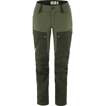 Dámské kalhoty kalhoty turistické dámské FJÄLLRÄVEN Keb Trousers Curved W Reg, Deep Forest-Laurel Green - 38