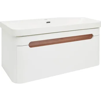 Koupelnový nábytek SAT Koupelnová skříňka s umyvadlem SAT Fusion 97,5x43x45 cm bílá matná mat SATFUSION100WMW SATFUSION100WMW