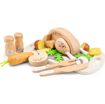 Dětská kuchyňka Woet by New Classic Toys New Classic Toy Dřevěné hrací jídlo pečené kuře 10610