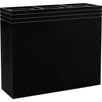 Květináč Baq Line-Up Rectangle Matt Black s vložkou V 75 cm / D 88 cm