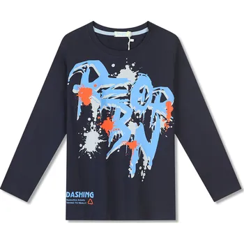 Chlapecké tričko - KUGO FC0358, tmavě modrá Barva: Modrá tmavě, Velikost: 152