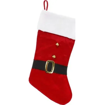 Vánoční dekorace Godan Punčocha s rolničkami 51x20 cm plyšová