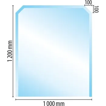 Krbová kamna Sklo pod kamna typ C1/10, 1200 x 1000 x 6 mm + doprava zdarma!