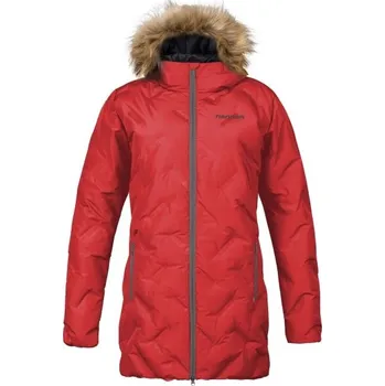 Dámský péřový kabát Hannah LILIAN 40 Červená, Hnědá