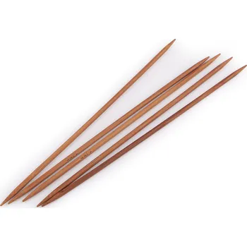 Galanterie Bambusové ponožkové jehlice č. 2; 2,5; 3; 3,5; 4,5, barva 5 (4,5 mm) bambus tmavý