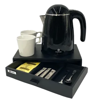 Souprava šperků Varný set quiny s konvicí šuplíkový, černý s černou lesklou konvicí