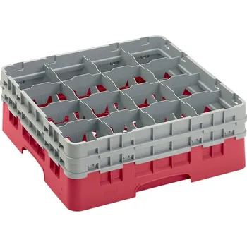 Příslušenství pro myčku Cambro Koš Camrack 16 pozic, výška sklenice 15,2 cm - Červená