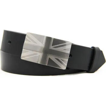 Opasek Černý pánský kožený hladký pásek (GP186)