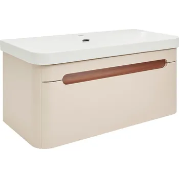 Koupelnový nábytek SAT Koupelnová skříňka s umyvadlem SAT Fusion 97,5x43x45 cm pískově béžová mat SATFUSION100BEMW SATFUSION100BEMW