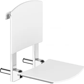 Koupelnové sedátko Sklápěcí sedátko Keuco, pochromováno/bílá